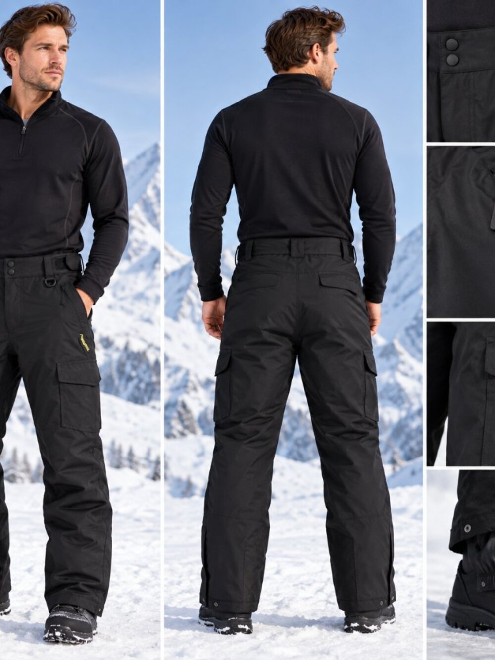 WULFUL Men's Waterproof Insulated Ski / Snowboard Pants